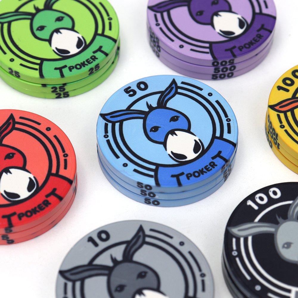 High quality premium 14g dekor ceramic poker chips 46mm Donkey animal design custom logo with des from factory for casino game