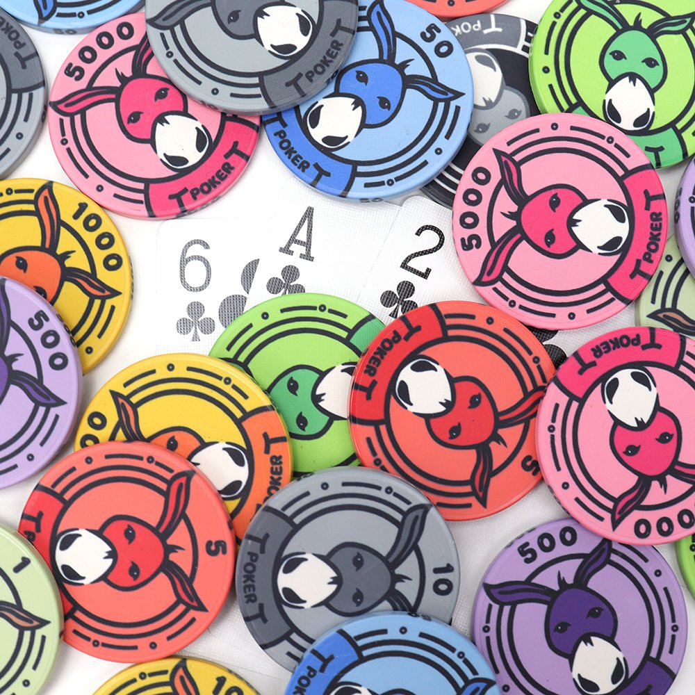 High quality premium 14g dekor ceramic poker chips 46mm Donkey animal design custom logo with des from factory for casino game
