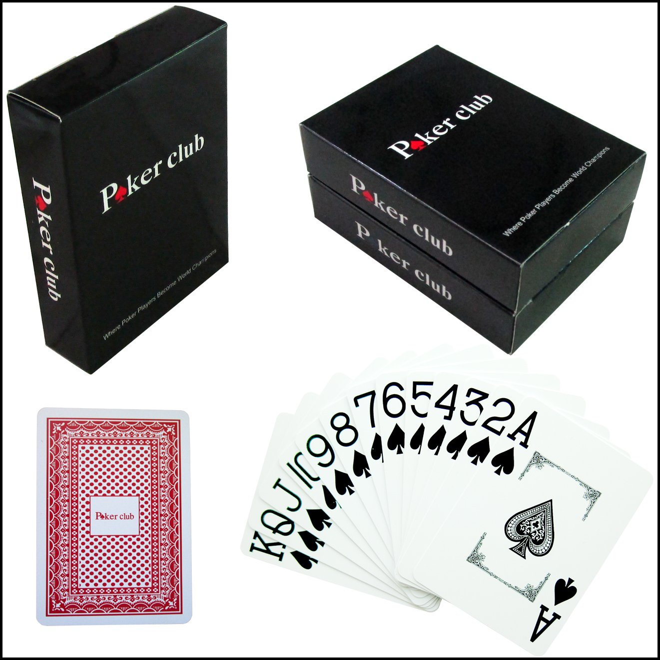 Plastic poker club 54 sheets plus one red slice