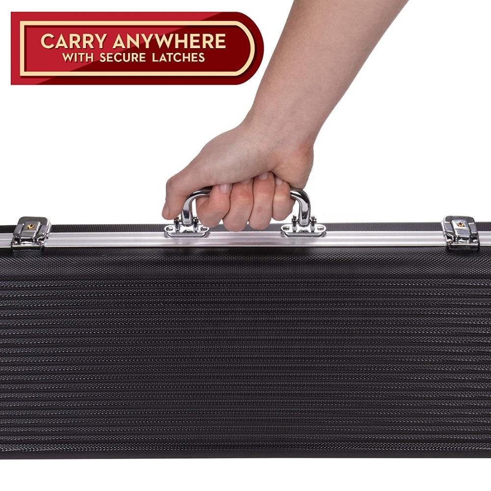 500 ct. Poker Chip Case | Includes ABS Case with Room for Two Decks, and poker Chips | Portable, Sturdy Case
