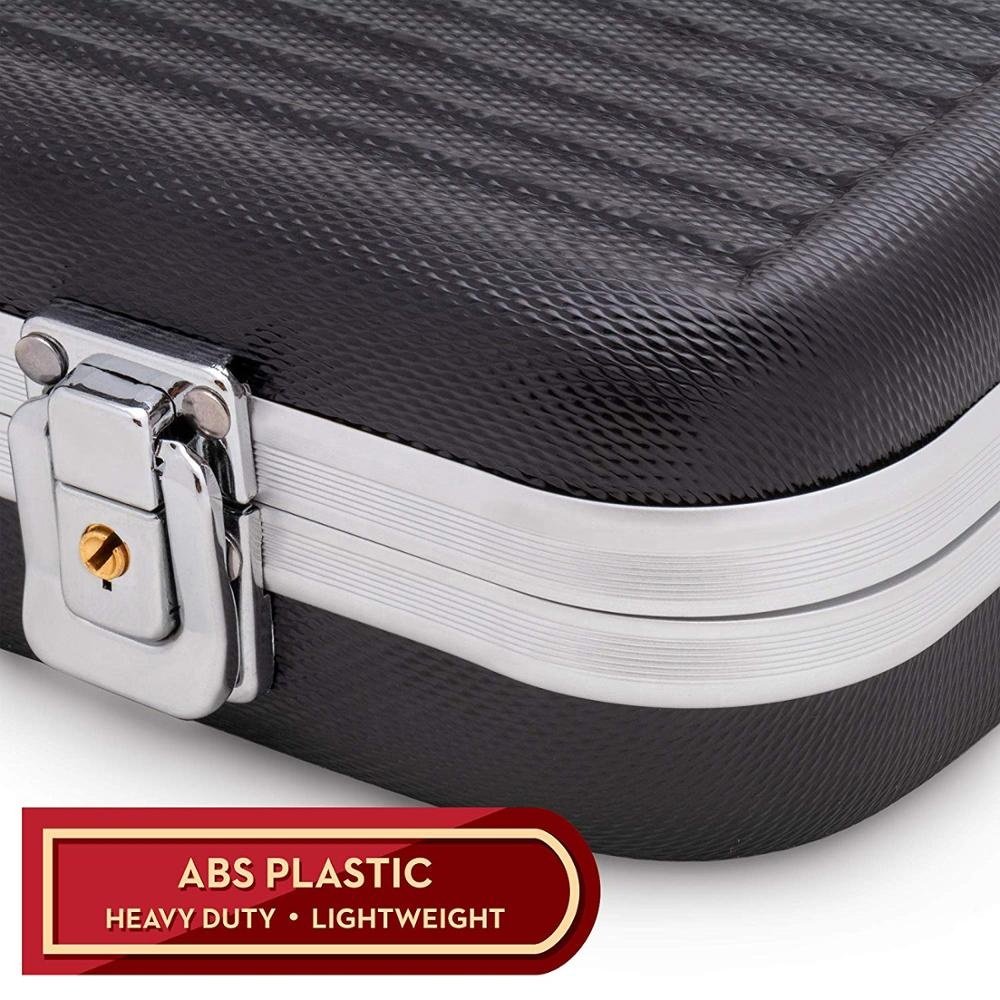 500 ct. Poker Chip Case | Includes ABS Case with Room for Two Decks, and poker Chips | Portable, Sturdy Case