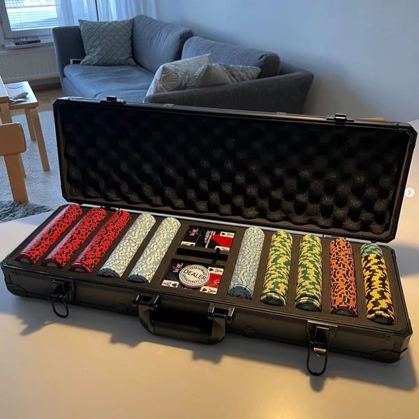 Aluminium Black 500 1000 PRO Poker Case