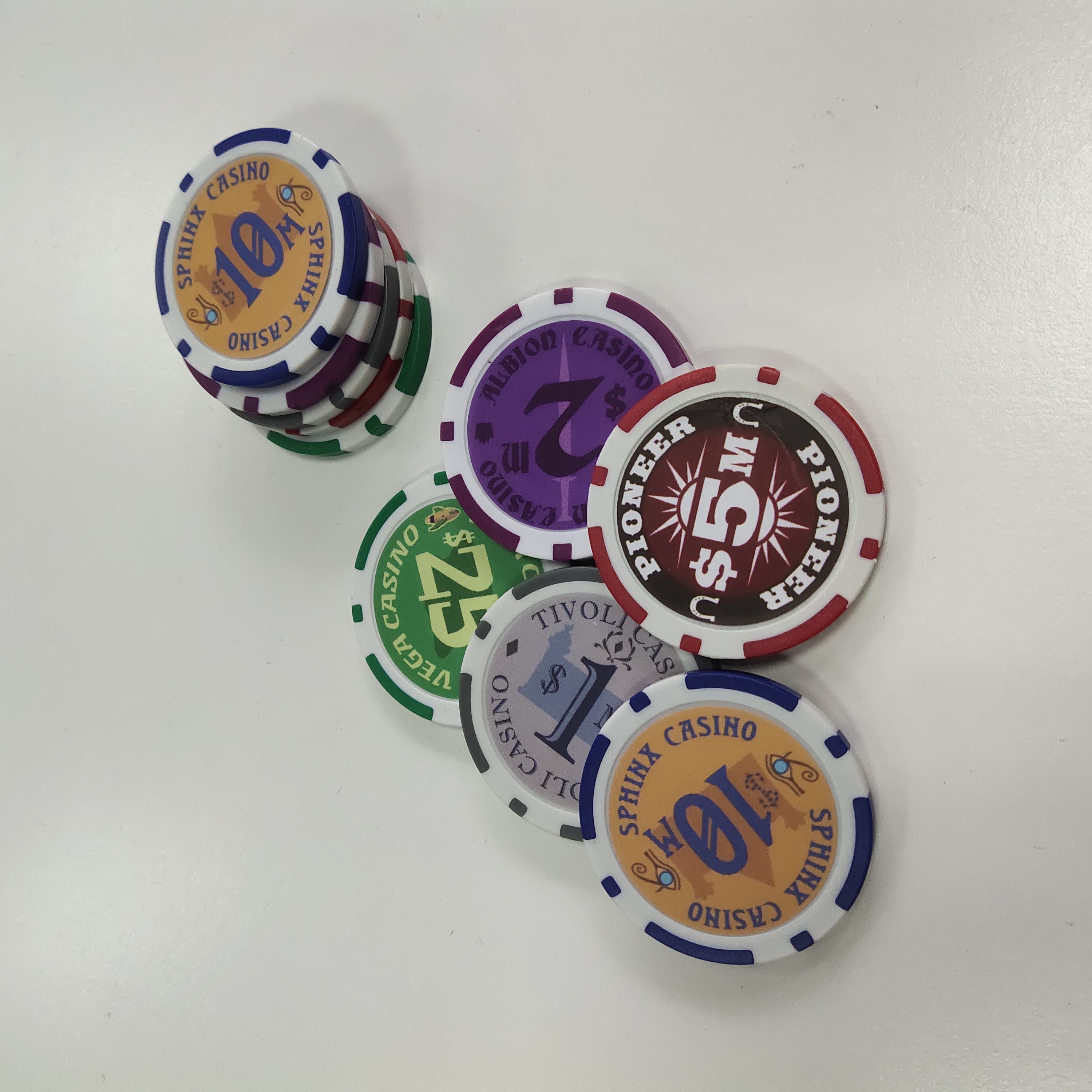 China factory manufactured bulk custom blank poker chips customized logo chips for casino