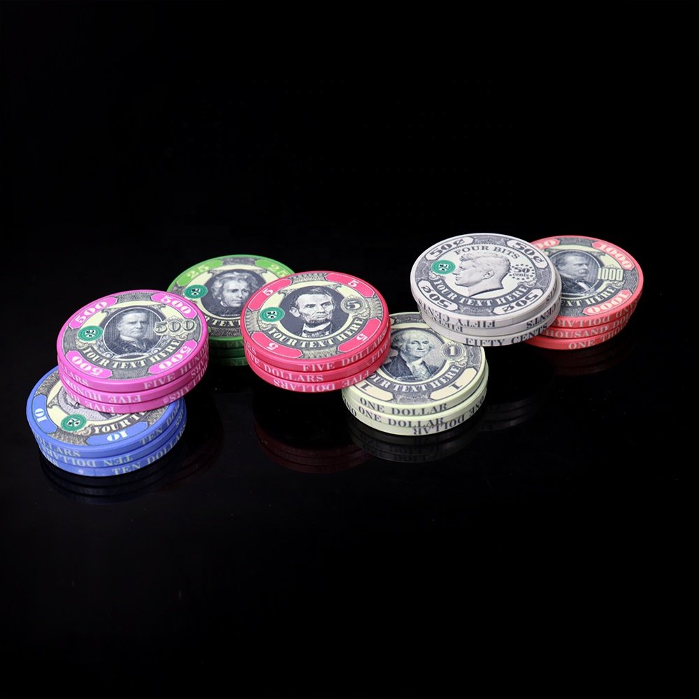 Wholesale 10g presidents poker chips US dollars 39 43 45 46 48.5 50 52 55mm custom cash value manufacture for casino table game