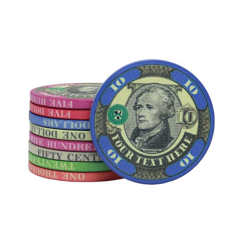 Wholesale 10g presidents poker chips US dollars 39 43 45 46 48.5 50 52 55mm custom cash value manufacture for casino table game