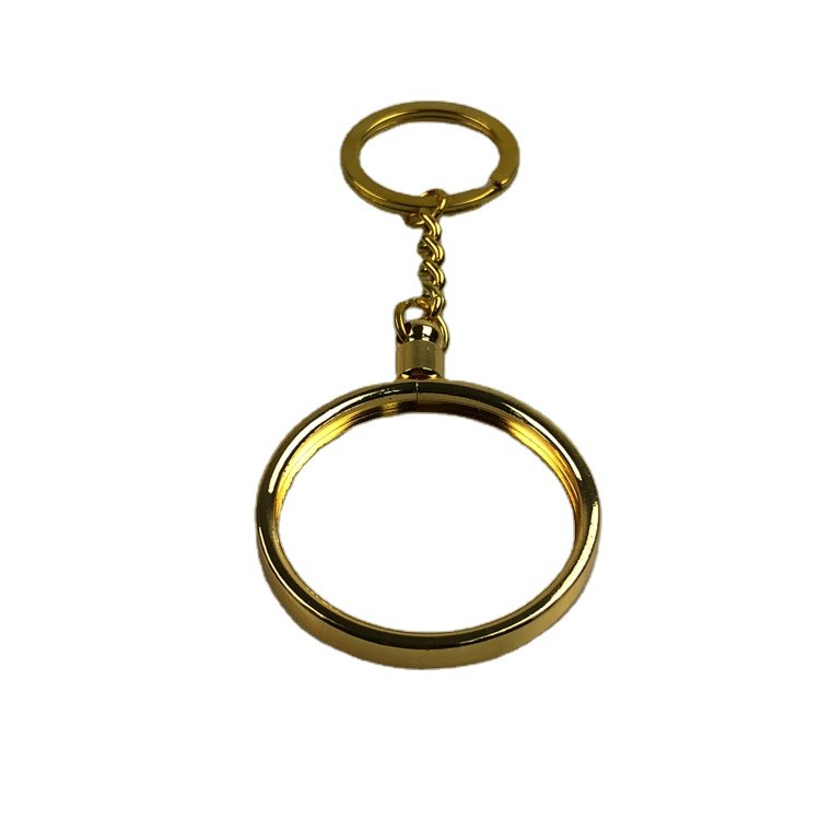 Gold Plated Metal Poker Chips Holder Key Chain