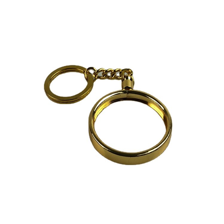 Gold Plated Metal Poker Chips Holder Key Chain
