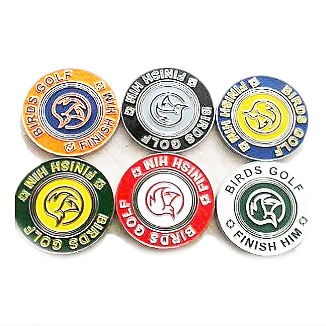Custom enamel golf ball marker and antique golf ball marker challenge coin