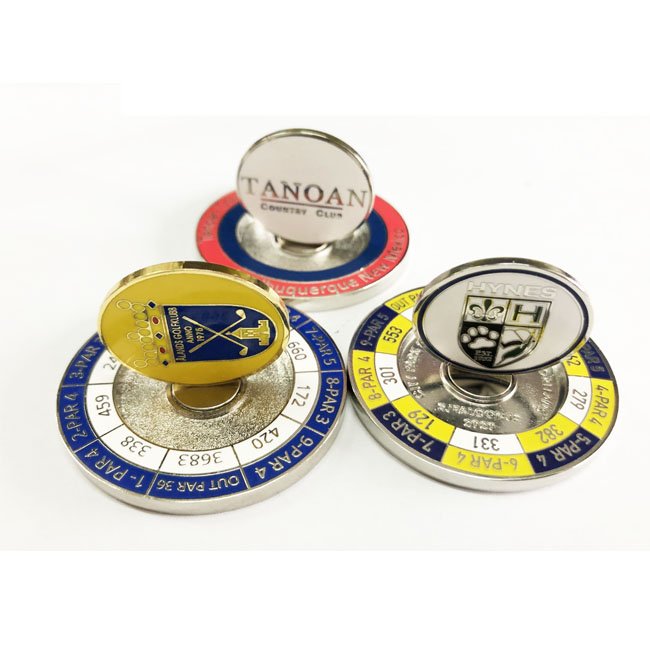 Custom enamel golf ball marker and antique golf ball marker challenge coin