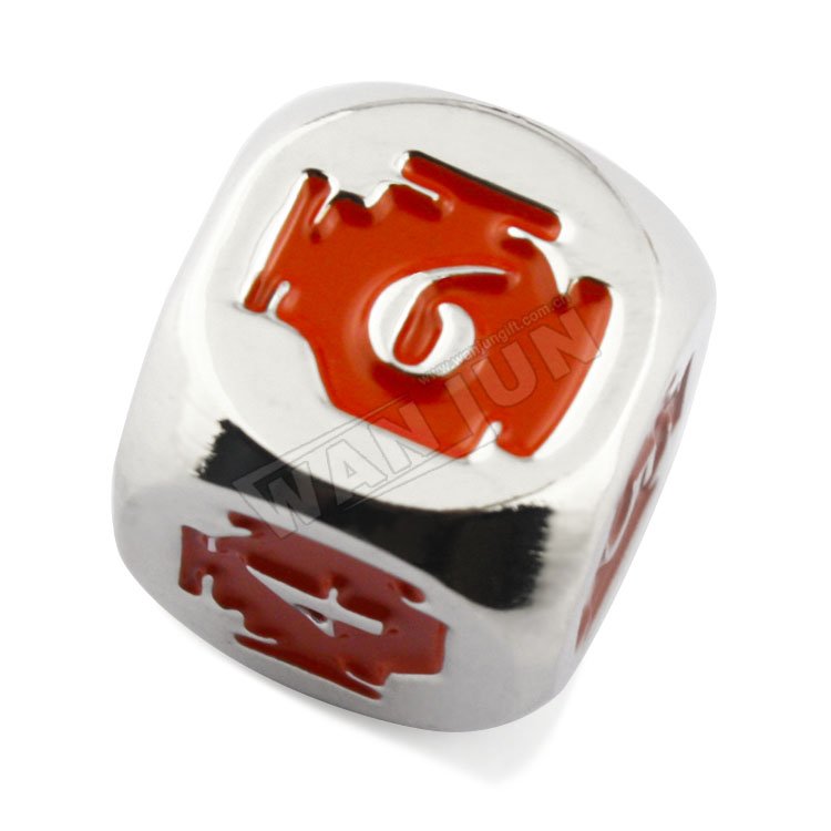 Custom Engraving Empty Zinc Alloy Red Craps Table Dice