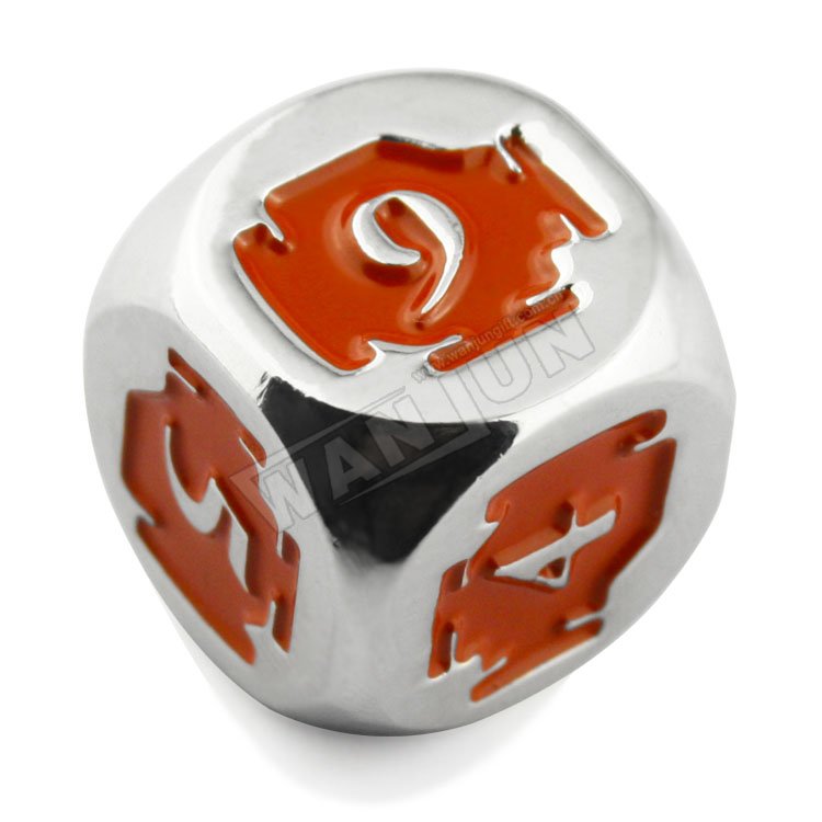Custom Engraving Empty Zinc Alloy Red Craps Table Dice