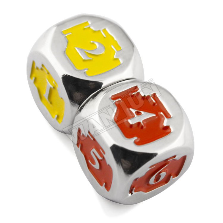 Custom Engraving Empty Zinc Alloy Red Craps Table Dice