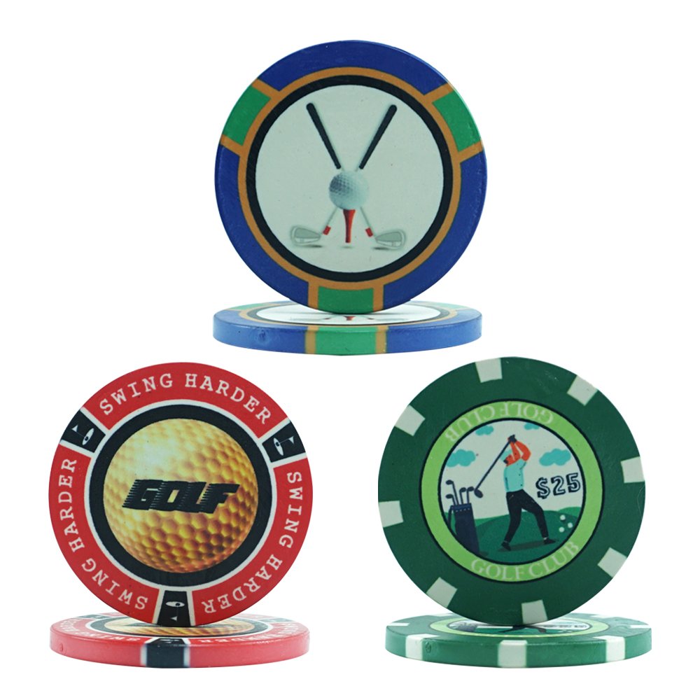 Customized 39mm Ceramic Golf Poker Chips Professional Casino Accessories Texas Blackjack Poker Game Chip Coins