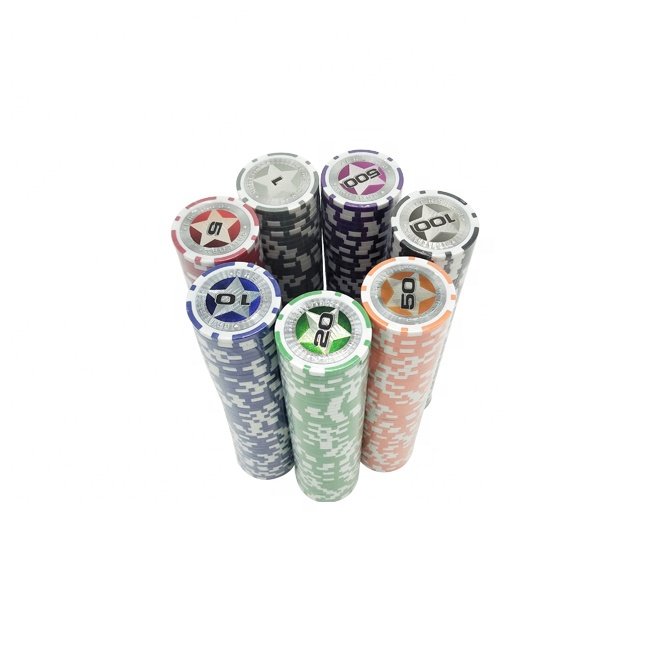 500 pcs Clay poker chips with silver aluminum case set include 2 sets poker cards and 1 white dealer
