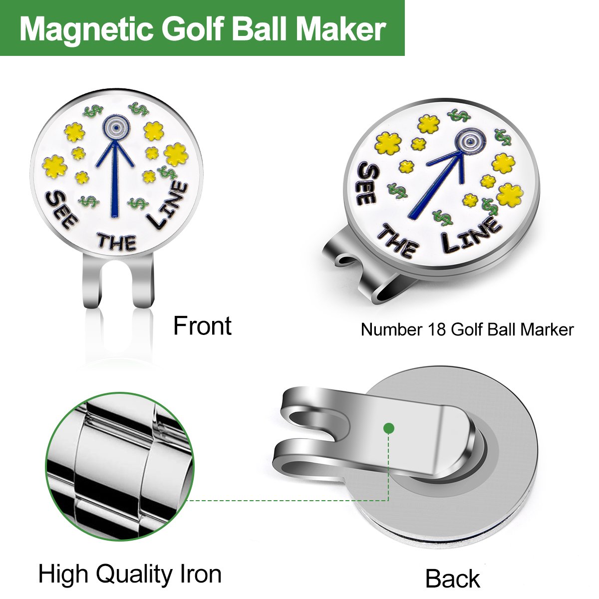 Hot Selling Golf Ball Markers Wholesale Golf Ball Marker Custom Golf Ball Marker Without Hat Clip