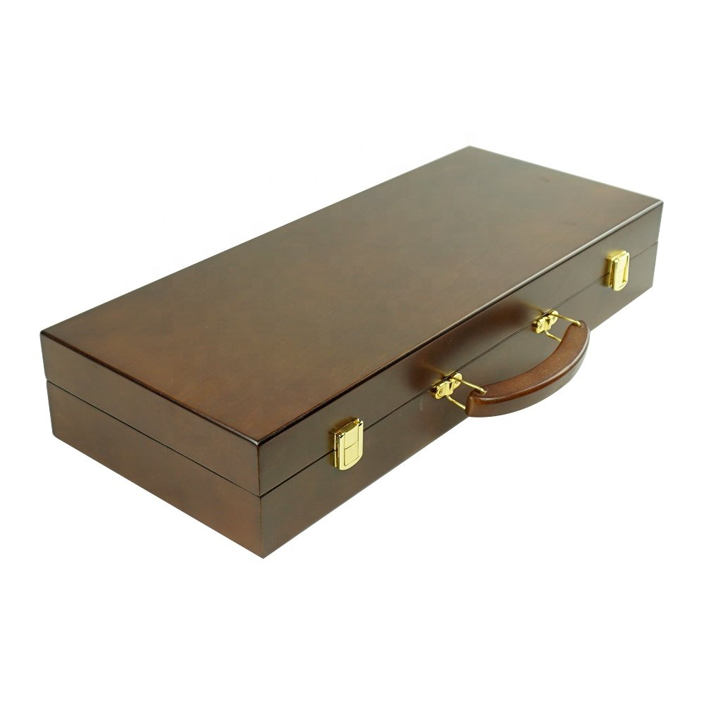 High quality 500ct premium wooden case box with 5 chips tray for 39/40mm poker chips