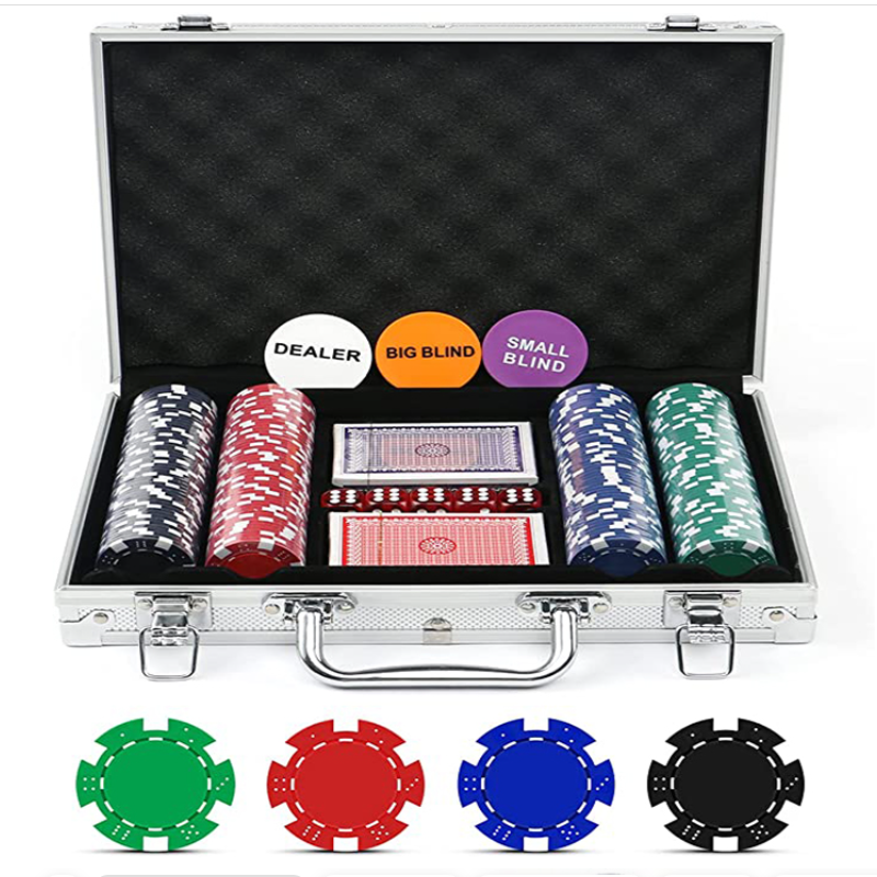 High quality Clay Poker Chips Jettons 300pcs 400pcs 500pcs Poker Chips Set With Aluminum Case
