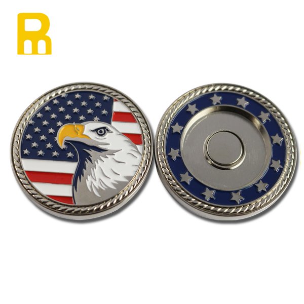 PINMEI Direct Sale Golf Gifts Custom Metal Golf Poker Chip for Ball Marker Holder