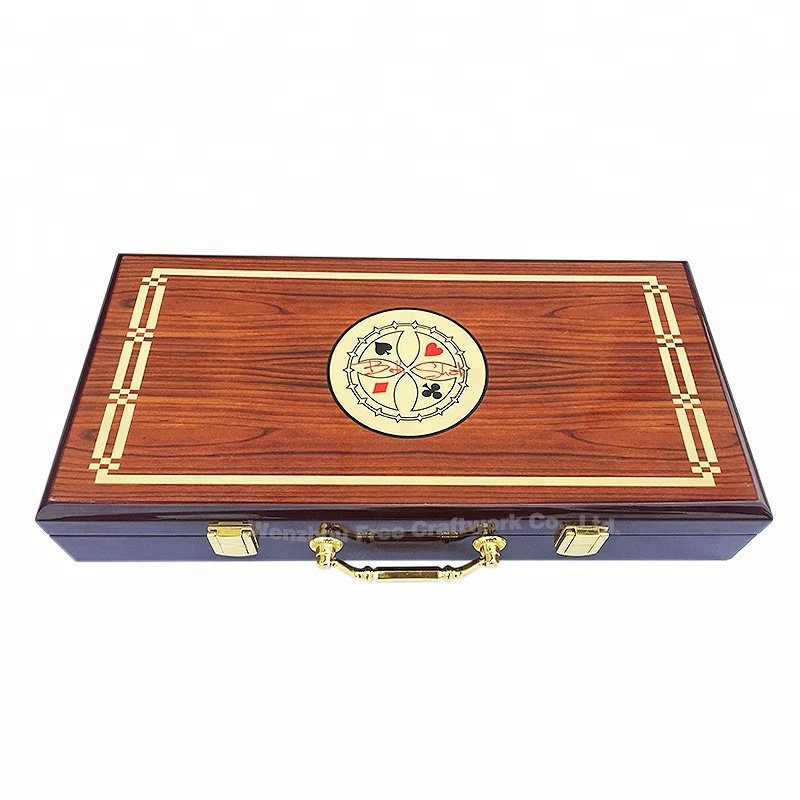Luxury Malaysia Jetton Packaging Wood Box Wholesale Varnish poker storage Singapore chip wooden Playing Card box