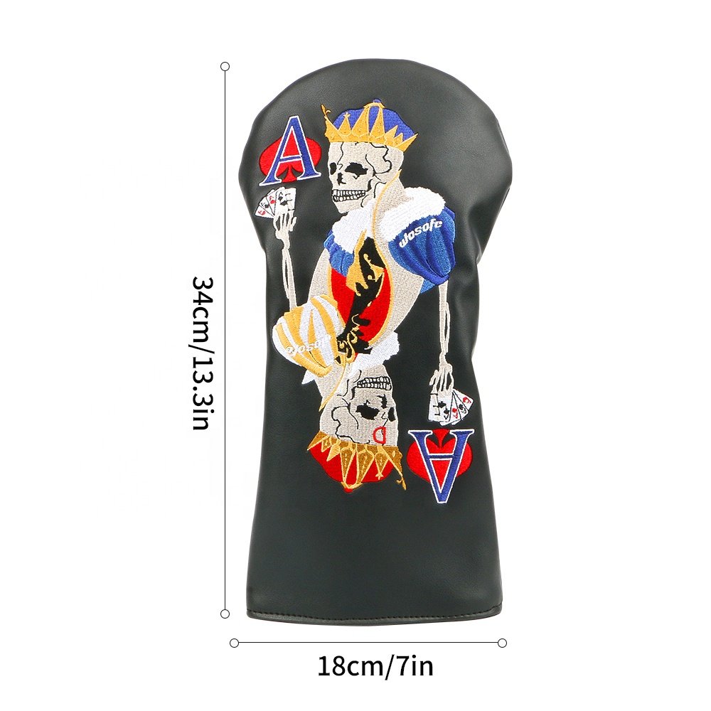 Custom PU Leather Golf Driver Headcover with Embroidery Logo New Design Golf Cover