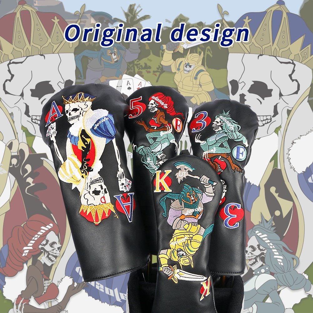 Custom PU Leather Golf Driver Headcover with Embroidery Logo New Design Golf Cover