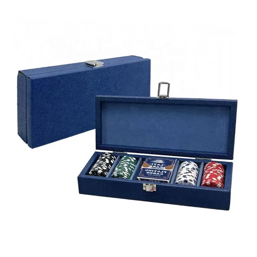 Customer Favorite Portable Storage Poker Box Customized Waterproof Leather Poker Chips Case For Games