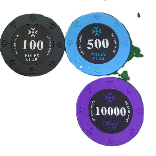 Casino quality clay poker chip with customised colour and logo in lay 14 gm casino chip