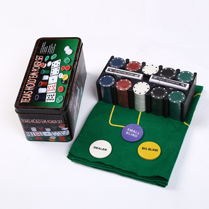 Table Poker Chip Set Blackjack Poker Set With Table Cloth Chip Poker Playing Game For Party