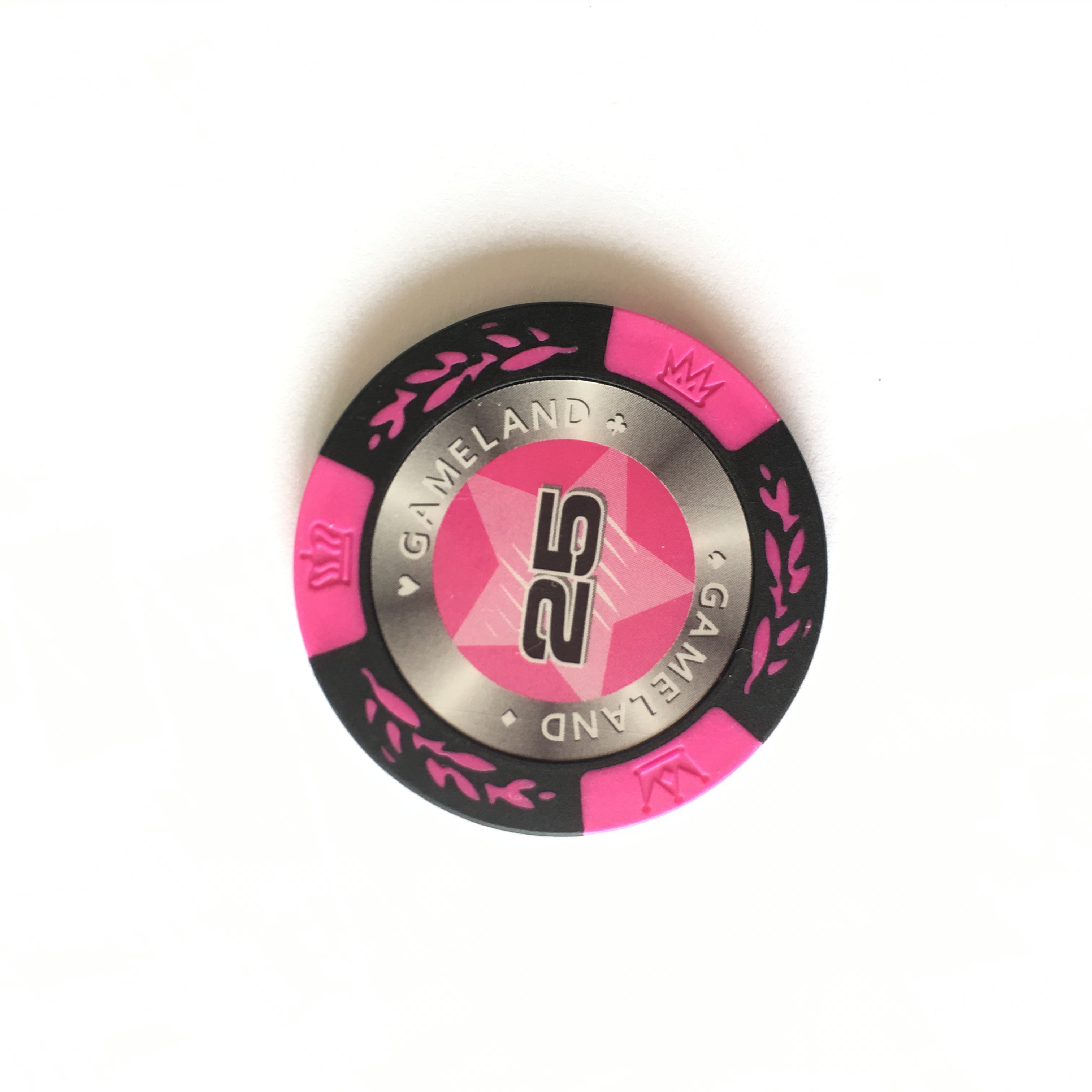 Crown Pattern 13.5g Clay Poker Chips with Stickers Casino Gambling