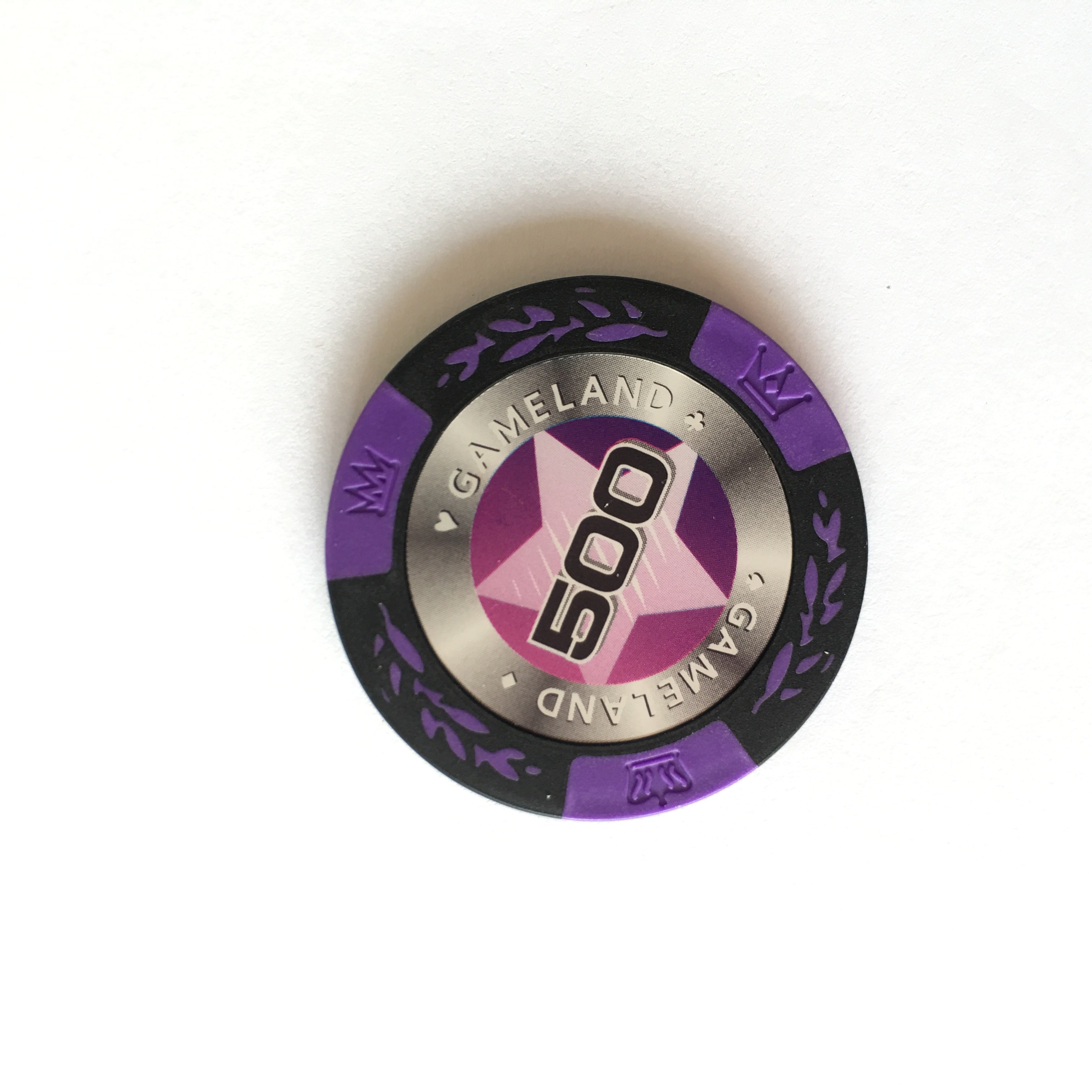 Crown Pattern 13.5g Clay Poker Chips with Stickers Casino Gambling