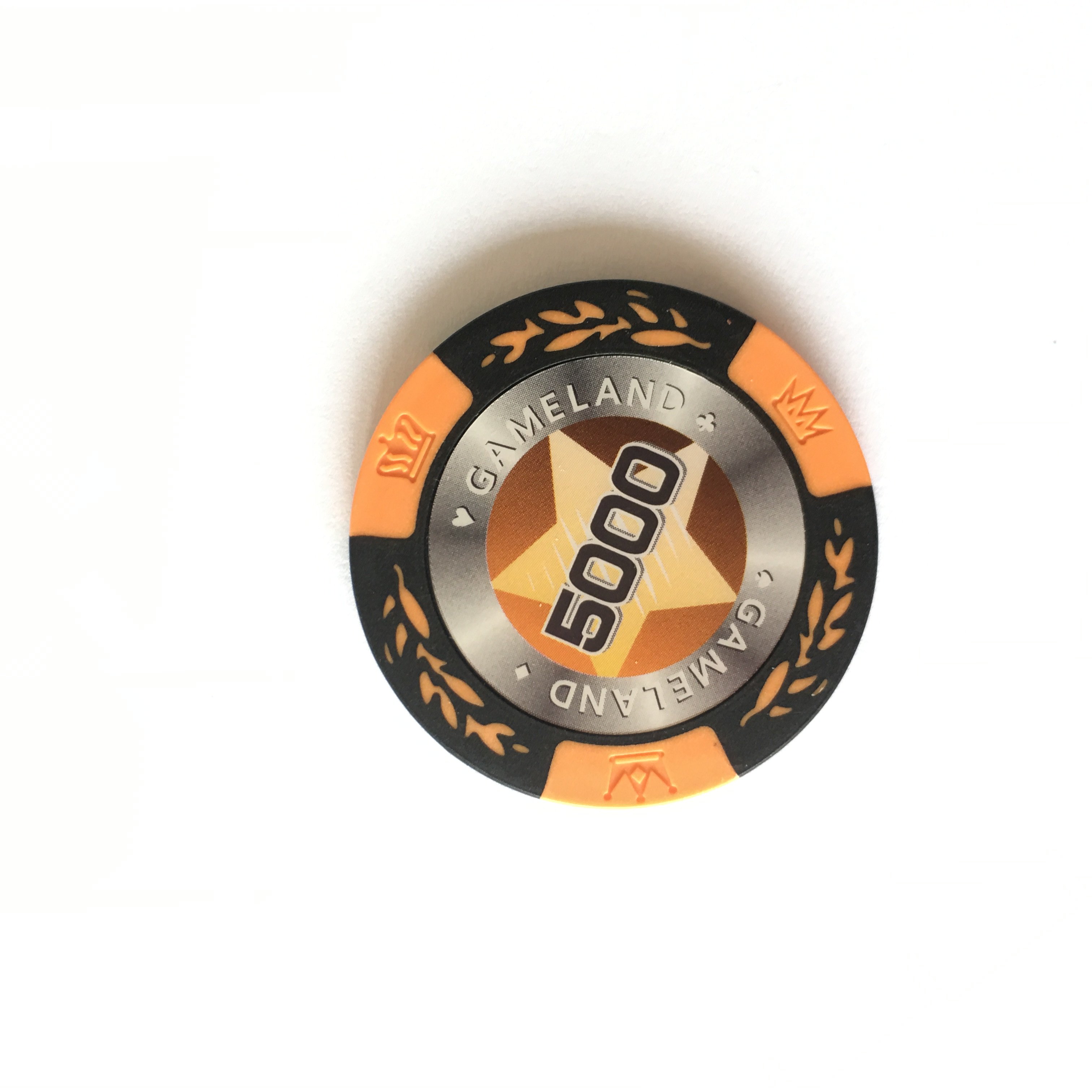Crown Pattern 13.5g Clay Poker Chips with Stickers Casino Gambling