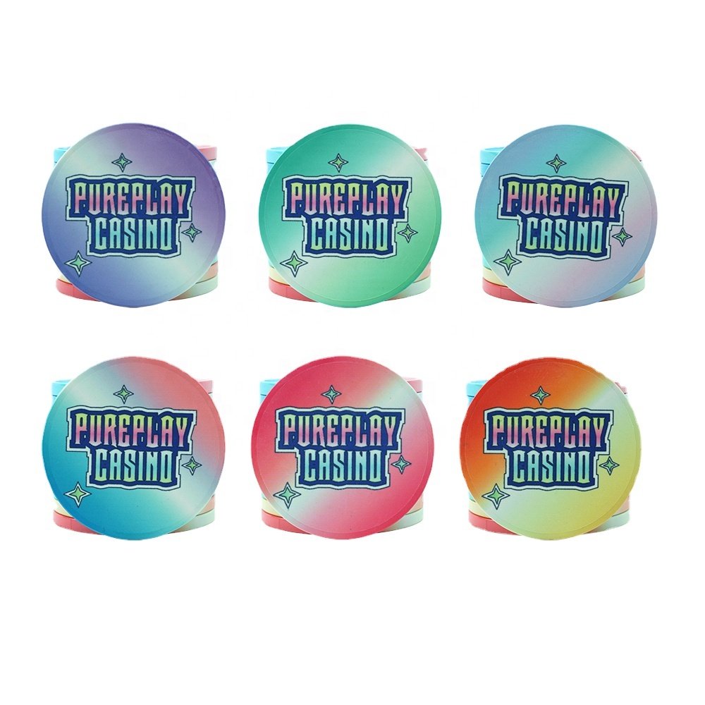 Wholesale custom 12g ceramic casino poker chips button with value free design free sample 43mm chip manufacture for casino game