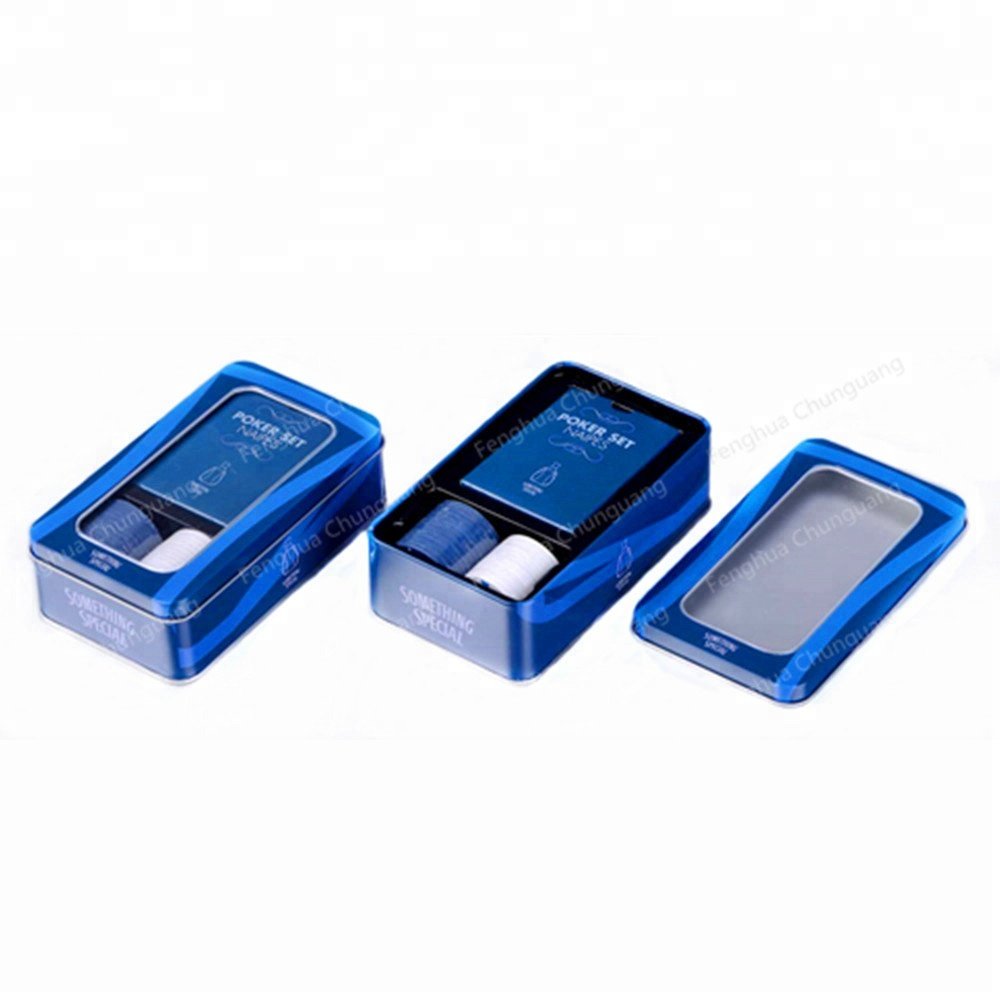 Custom Metal Poker Chip Set with Cards in Tin Box