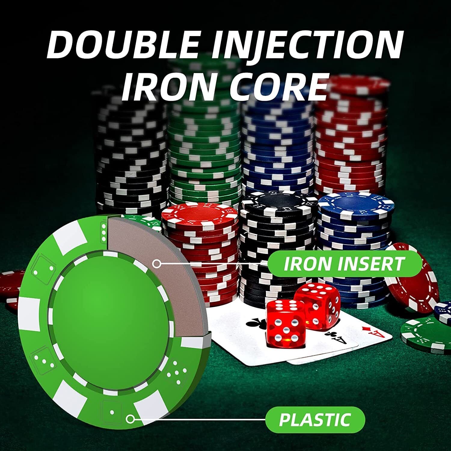 Casino Poker Chip Set 300PCS case Poker Chips with Aluminum Case 11.5 Gram Chips case