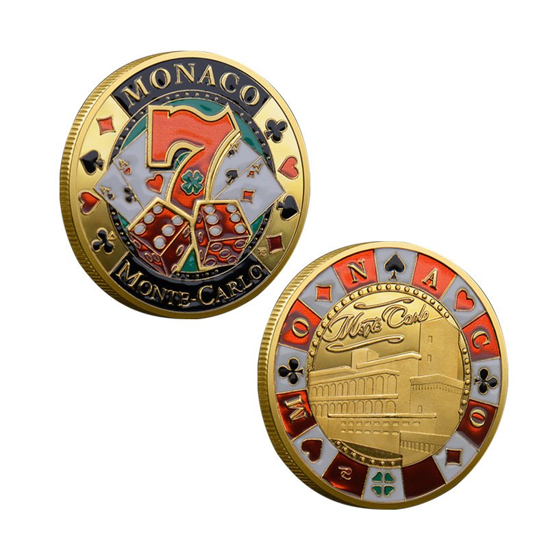 Custom 32mm Casino Poker Number Coin Las Vegas 7 Coin Enamel Metal Poker Chips