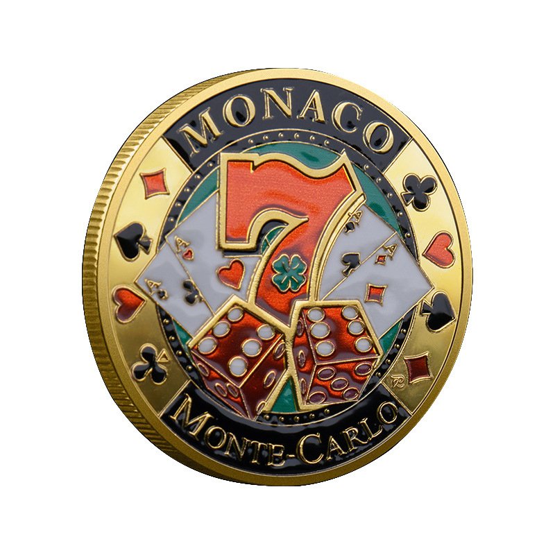 Custom 32mm Casino Poker Number Coin Las Vegas 7 Coin Enamel Metal Poker Chips