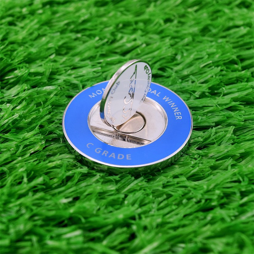 Magnetic Round Golf Ball Marker Custom Logo Metal Embossed Metal with 1 Inch 40mm or Custom Repair Fix Divot Tool YQH-001 CN;GUA