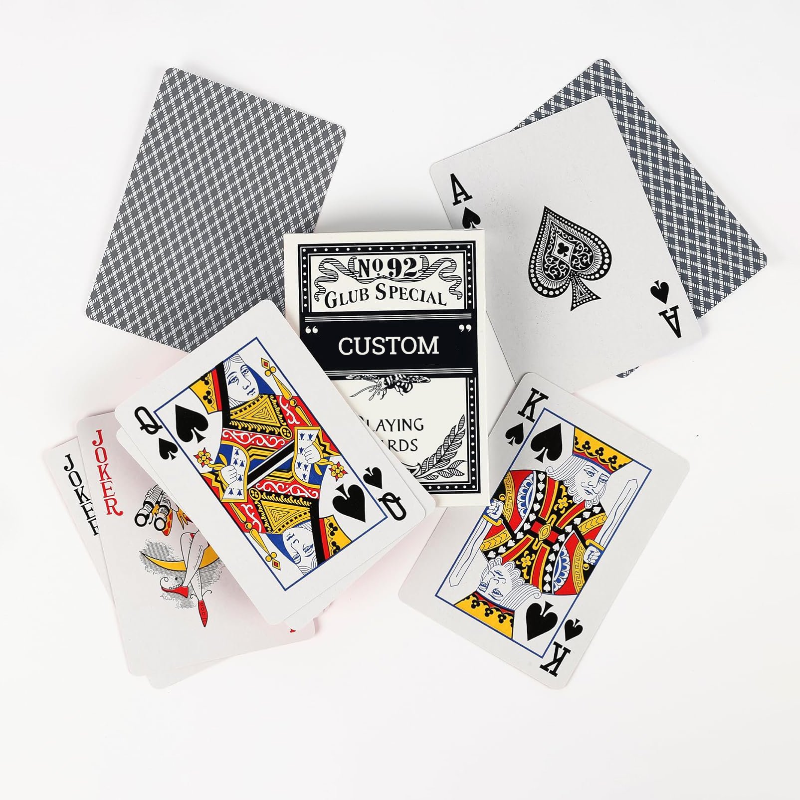 Customized High Quality Printing Poker Cards Black Core Classic Playing Cards With Custom Packaging