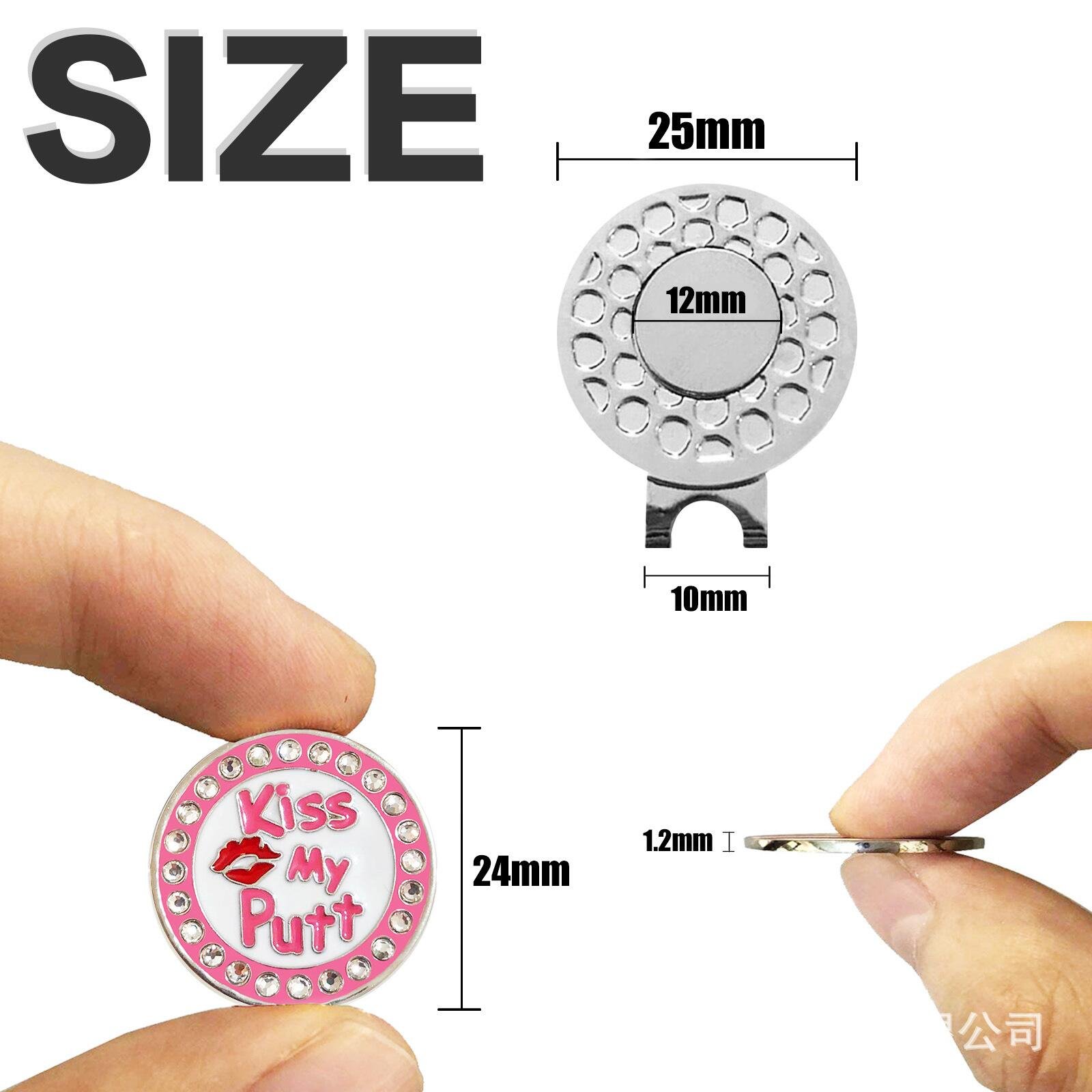 Factory Custom Logo Metal Hat Clip Enamel Magnetic Miniature Golf Ball Marker