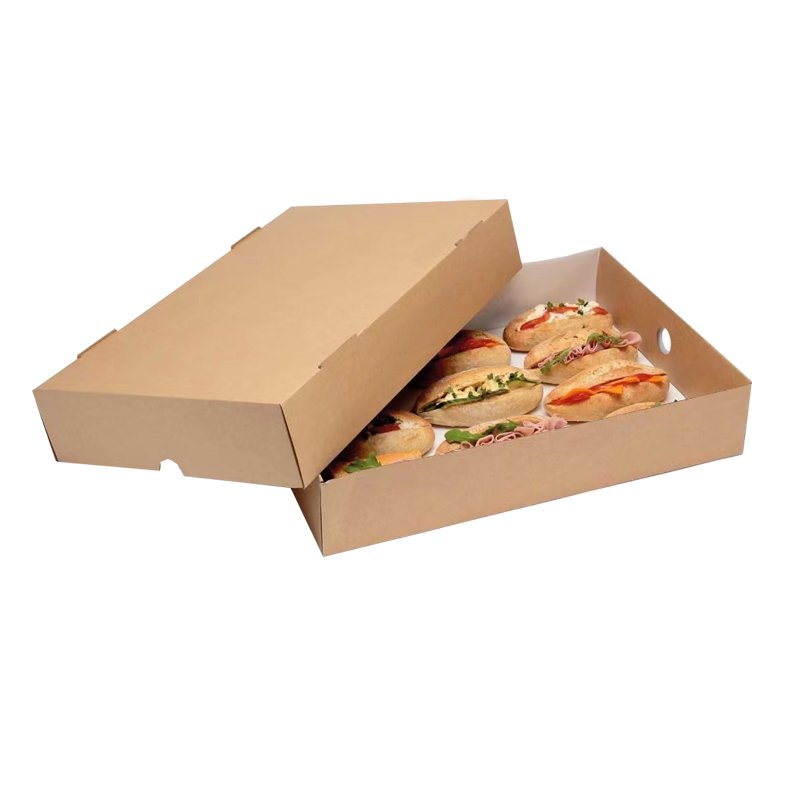 Biodegradable Food Grade Food Brunch Grazing Box Packaging Catering box with Custom Logo Printed