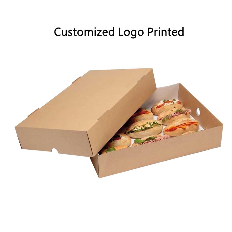 Biodegradable Food Grade Food Brunch Grazing Box Packaging Catering box with Custom Logo Printed