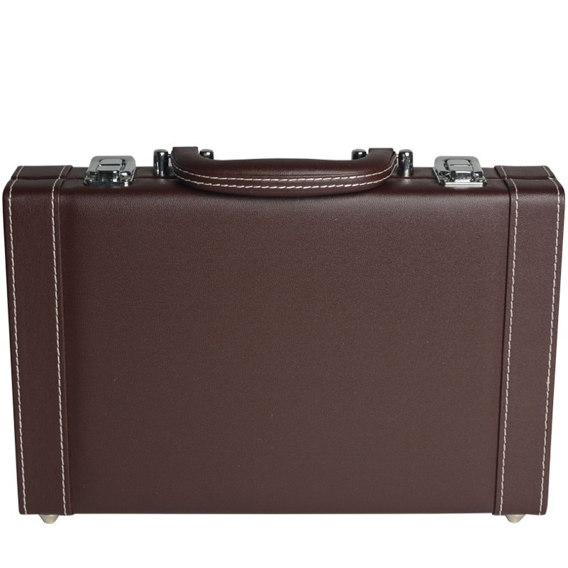 Hot Sale Custom Poker Chip Case Wholesale Leather Suitcase Casino Game Accessory PU Storage 300pcs Poker Chips Leather Box