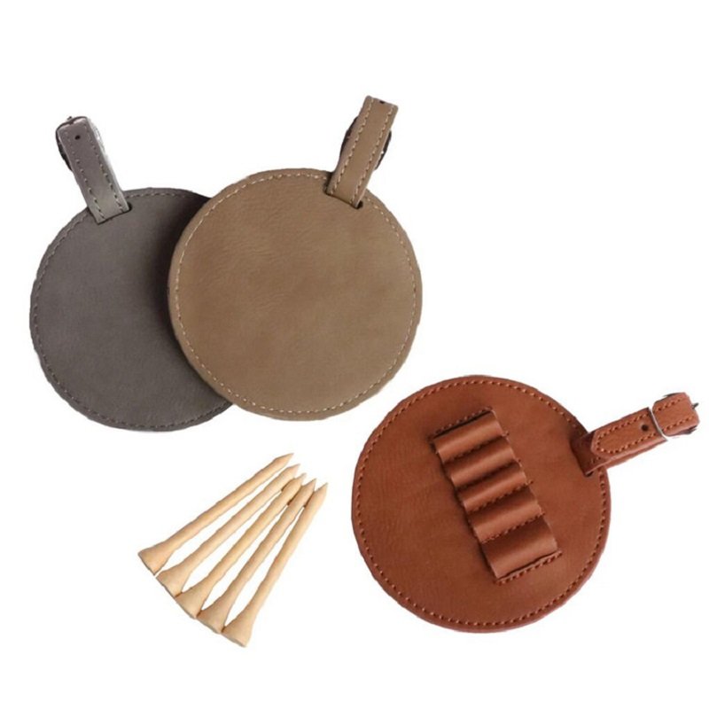 Golf tees holder golf bag PU tag golf tees storage leather tag leather hanger