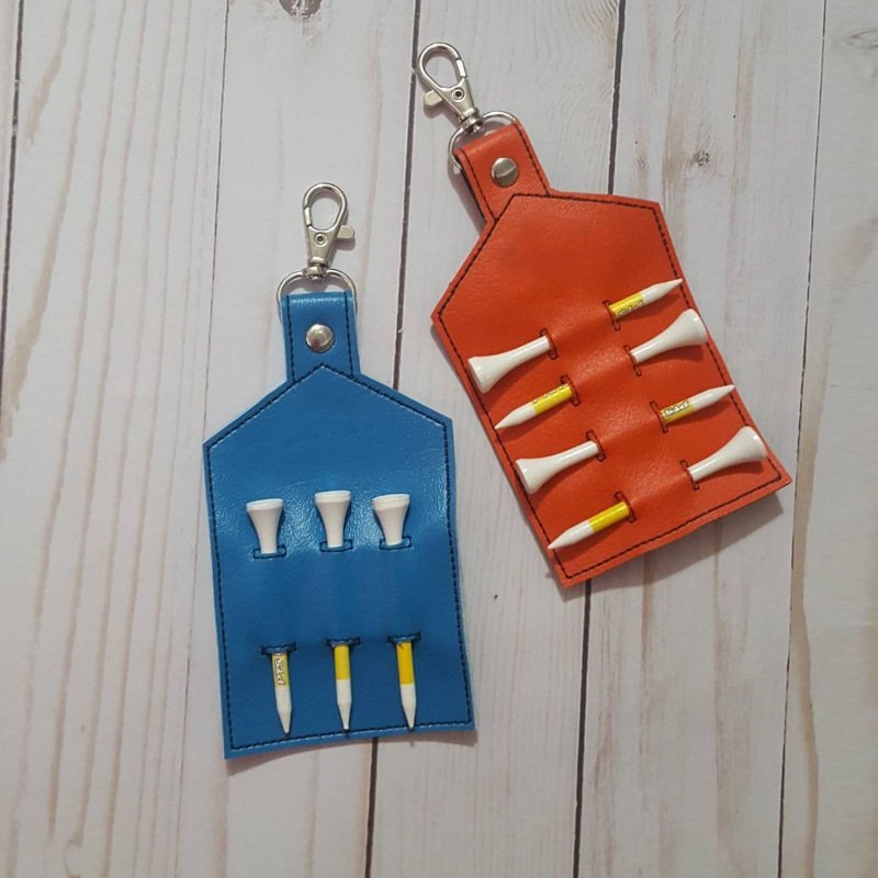 Golf tees holder golf bag PU tag golf tees storage leather tag leather hanger