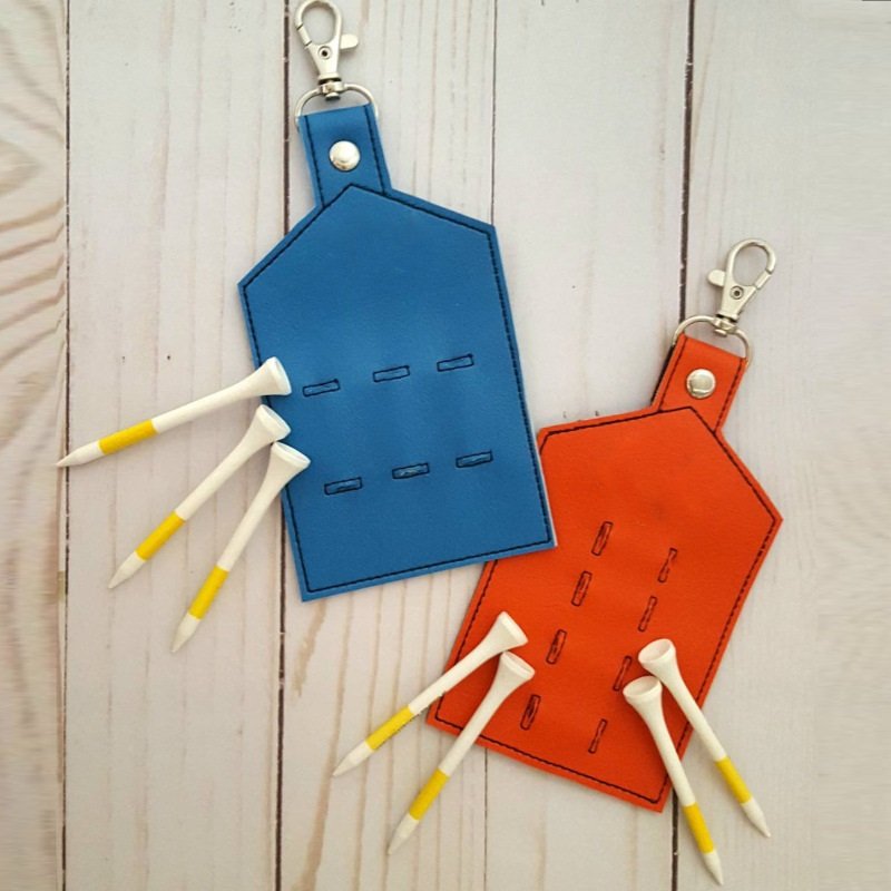Golf tees holder golf bag PU tag golf tees storage leather tag leather hanger