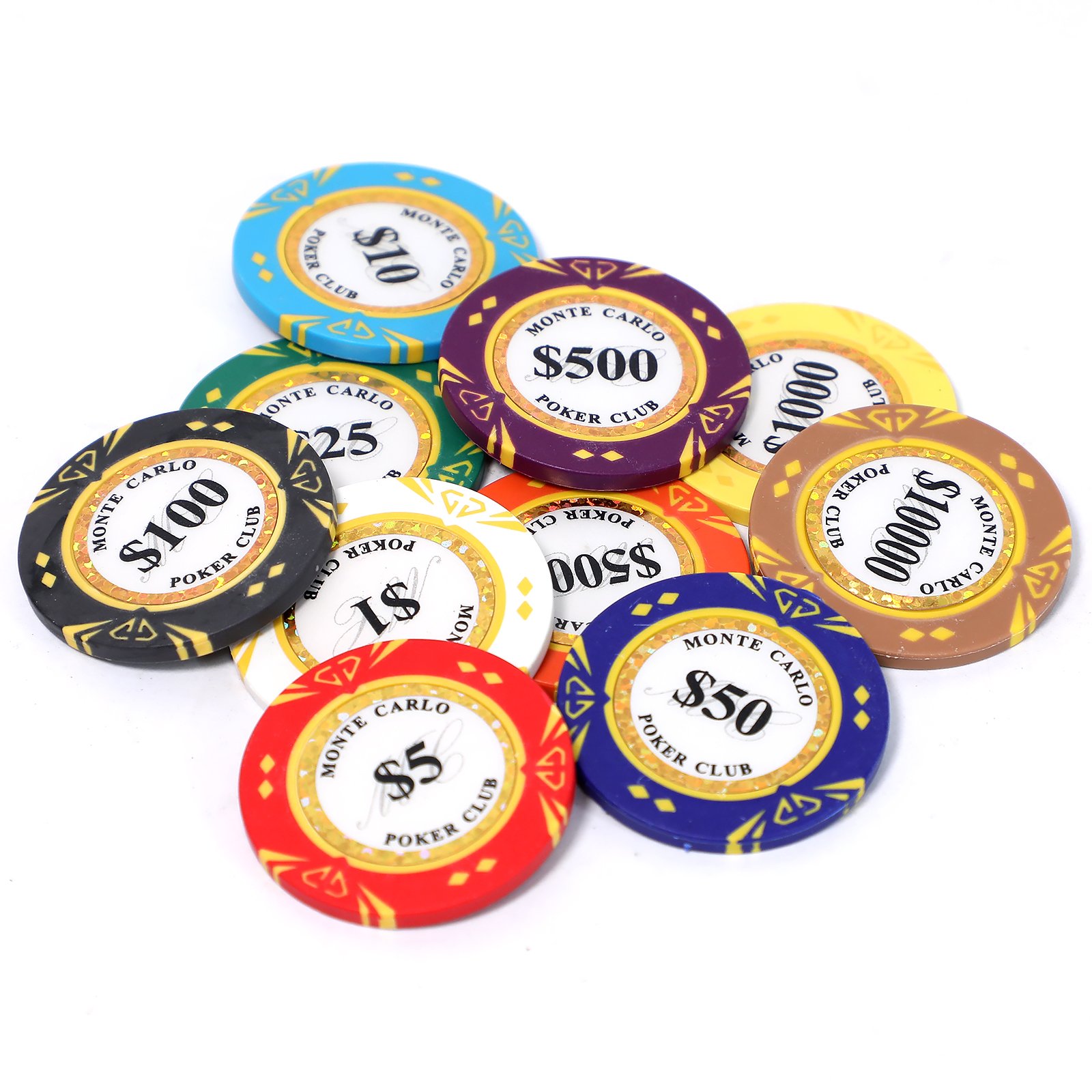 New Arrival 14g Poker Chips Clay Casino Custom Set 40mm Coin Las Vegas Inner Metal with Trim Sticker Poker Chips Manufacturer