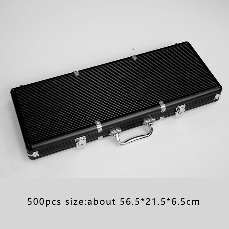 Thicken high quality turning box wood silver black suitcase 200/300/400/500/1000 poker chips set case aluminium poker chip case