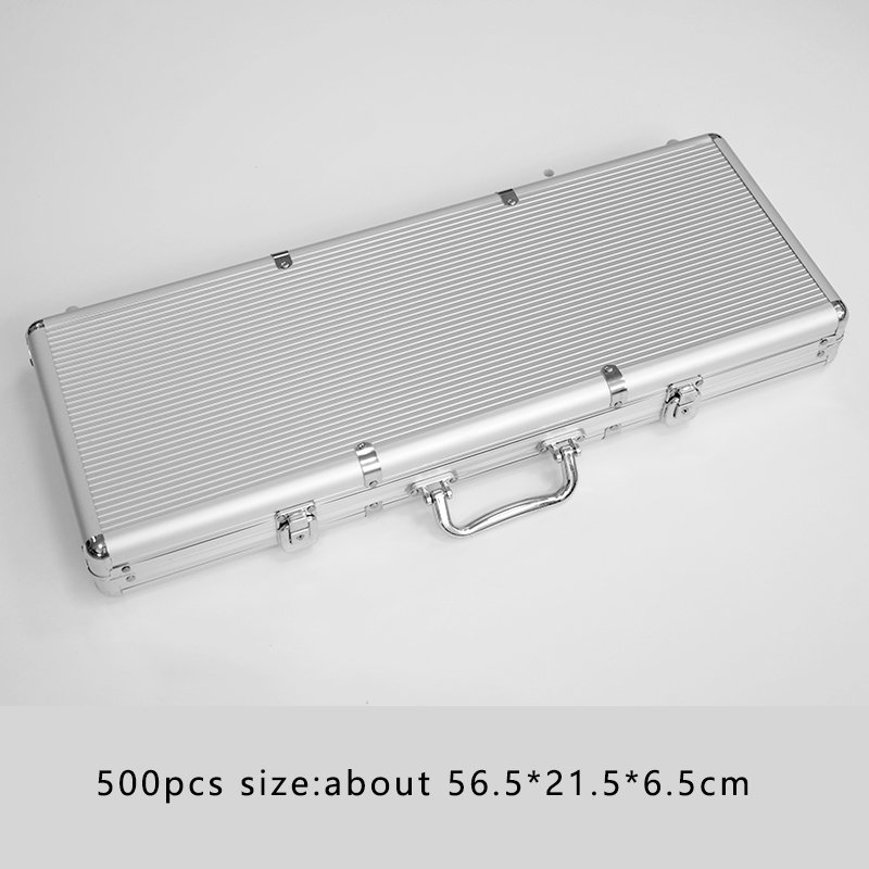 Thicken high quality turning box wood silver black suitcase 200/300/400/500/1000 poker chips set case aluminium poker chip case