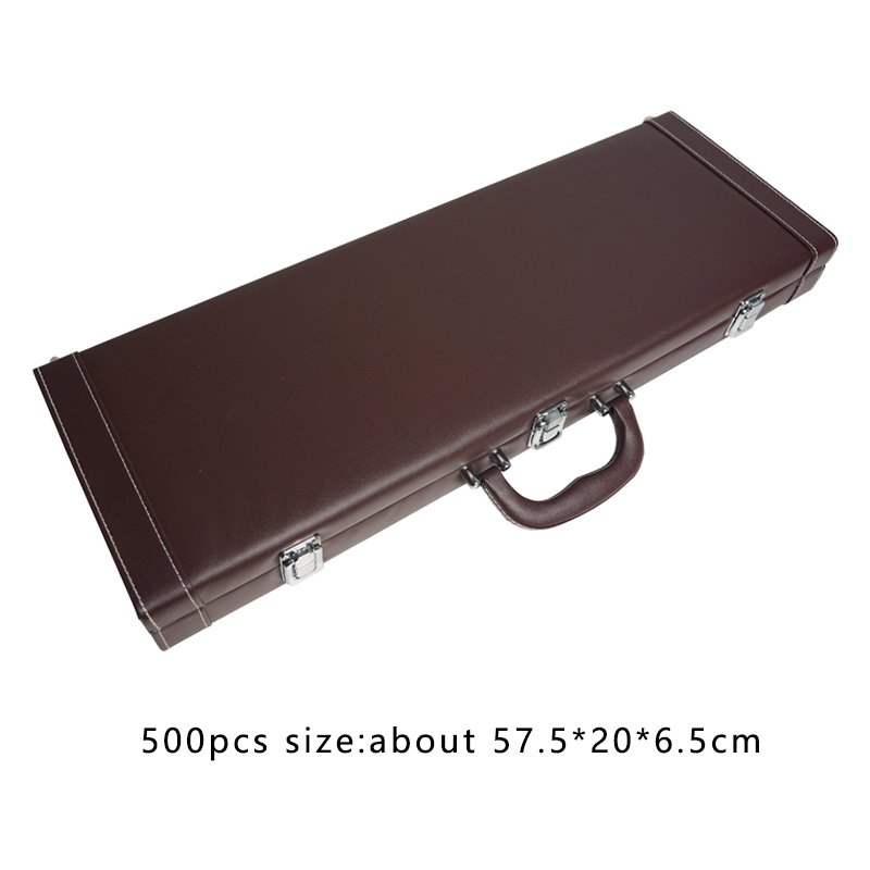 Thicken high quality turning box wood silver black suitcase 200/300/400/500/1000 poker chips set case aluminium poker chip case