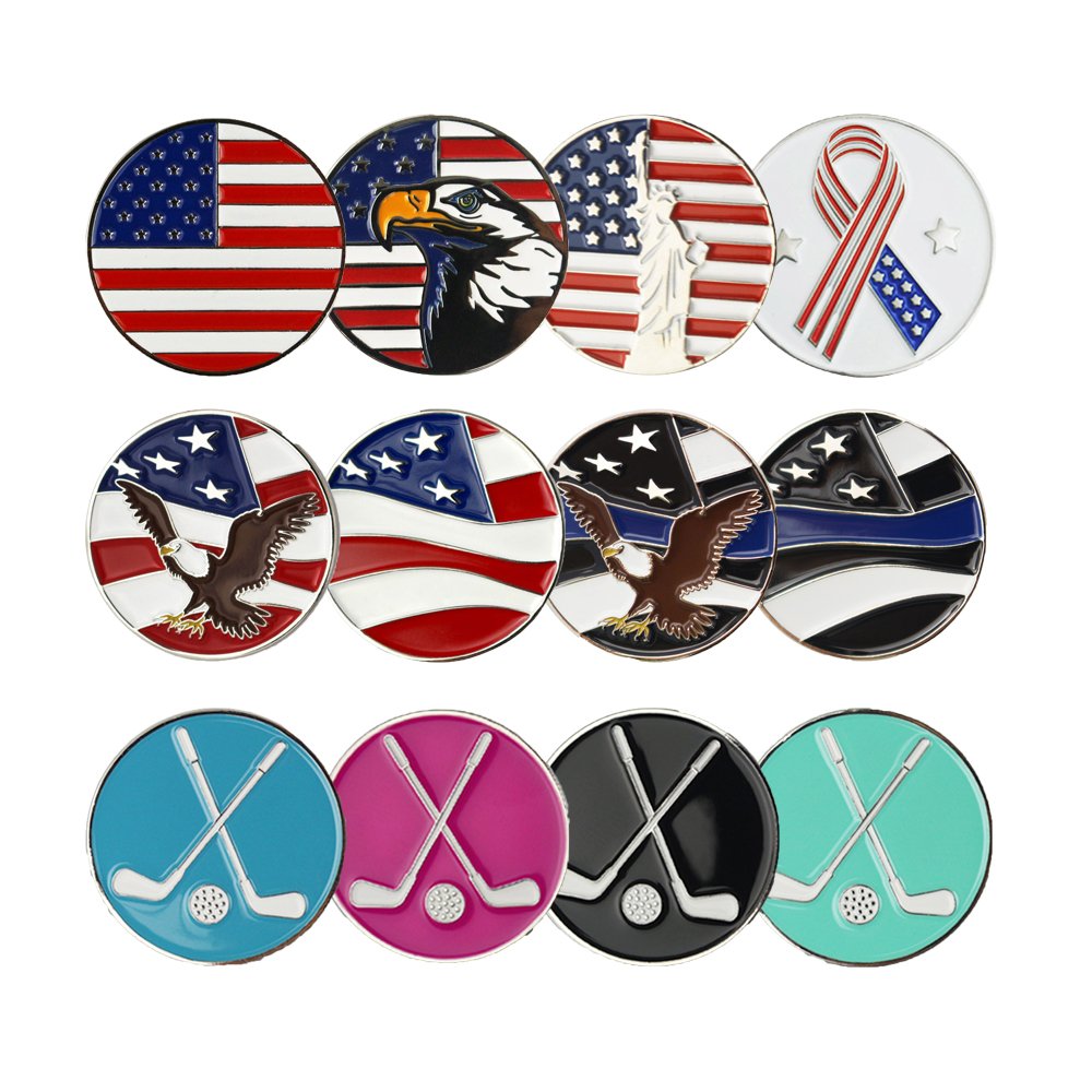 wholesale metal ball marker golf custom golf ball markers for golf poker chip/ golf hat clip/ golf divot tool and golf glove